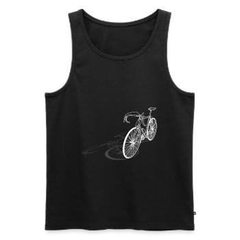 Silhouette de vélo de route avec design d'ombre - Débardeur bio Premium Homme - noir - Devant - AI Model Male 178 light (178cm)