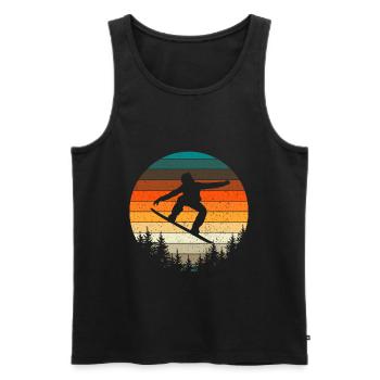 Vintage Snowboard Snowboarder - Débardeur bio Premium Homme - noir - Devant - Michal (187cm)