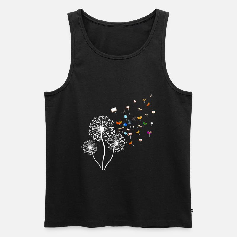 Löwenzahn Bücher Pusteblume Fliege Lesen - Männer Premium Bio Tank Top - Schwarz