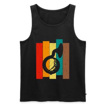 Tuba shirt for the tuba player - Men's Premium Organic Tank Top - black - Front - AI Model Male 178 light (178cm)