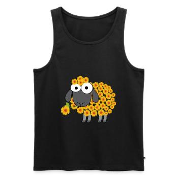 Schaf Blume Design für einen Schafe Liebhaber - Männer Premium Bio Tank Top - Schwarz - Vorne - AI Model Male 178 light (178cm)