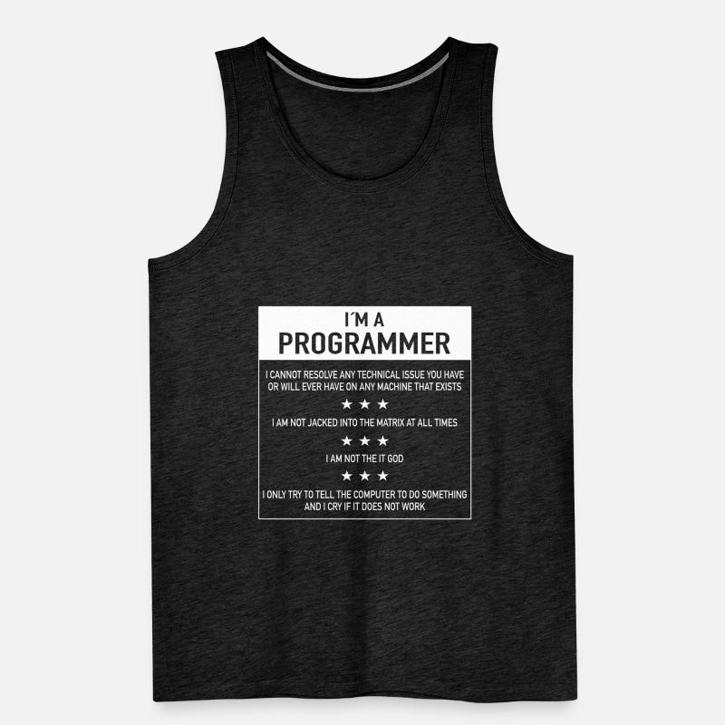 Ich bin ein Programmierer Zitat für Coder Männer Premium Bio Tank Top