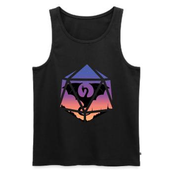 Sunrise Dragon 20-seitiges Rollenspiel für Tabletop-Rollenspiele - Männer Premium Bio Tank Top - Schwarz - Vorne - AI Model Male 178 light (178cm)