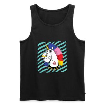 Unicorn Punk Circle-A Anarchy Symbol - Men's Premium Organic Tank Top - black - Front - AI Model Male 178 light (178cm)