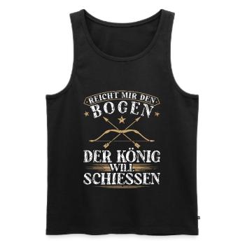 Reicht Mir Den Bogen König Will Schiessen - Männer Premium Bio Tank Top - Schwarz - Vorne - AI Model Male 178 light (178cm)