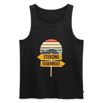 Transalp Alpenüberquerung Tegernsee Sterzing - Männer Premium Bio Tank Top - Schwarz - Vorne - AI Model Male 178 light (178cm)