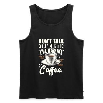 Kaffeeliebhaber Kaffee getrunken habe - Männer Premium Bio Tank Top - Schwarz - Vorne - Michal (187cm)