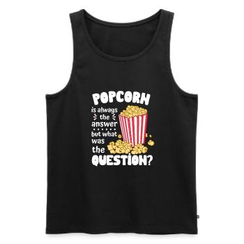 Popcorn ist immer die Antwort Finger Food Snack - Männer Premium Bio Tank Top - Schwarz - Vorne - Michal (187cm)