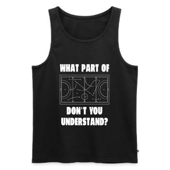 Taktische Spielzüge - Feldhockey-Taktiktafel - Männer Premium Bio Tank Top - Schwarz - Vorne - Michal (187cm)