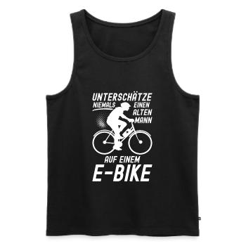 Unterschätze niemals einen alten Mann mit einem - Männer Premium Bio Tank Top - Schwarz - Vorne - Michal (187cm)