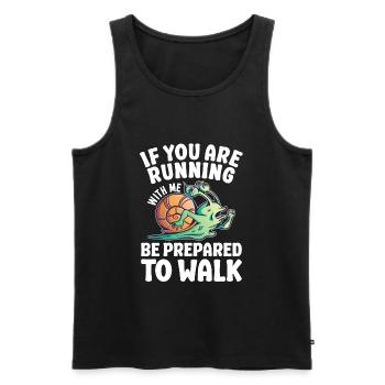 Langsam Laufen Joggen - Slow Runner - Männer Premium Bio Tank Top - Schwarz - Vorne - Michal (187cm)