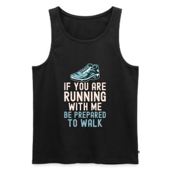 Langsam Laufen Joggen - Slow Runner - Männer Premium Bio Tank Top - Schwarz - Vorne - Michal (187cm)