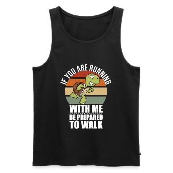 Langsam Laufen Joggen - Slow Runner - Männer Premium Bio Tank Top - Schwarz - Vorne - Michal (187cm)