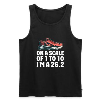 26.2 Meilen Marathon - Marathonläufer - Männer Premium Bio Tank Top - Schwarz - Vorne - Michal (187cm)