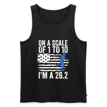 26.2 Meilen Marathon - Marathonläufer - Männer Premium Bio Tank Top - Schwarz - Vorne - Michal (187cm)