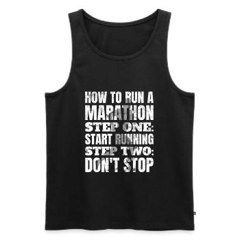 Wie man Marathon läuft - Marathon Laufen - Männer Premium Bio Tank Top - Schwarz - Vorne - Michal (187cm)