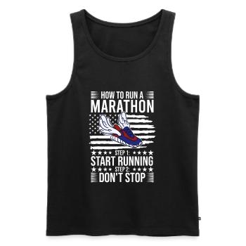 Wie man Marathon läuft - Marathon Racer - Männer Premium Bio Tank Top - Schwarz - Vorne - Michal (187cm)