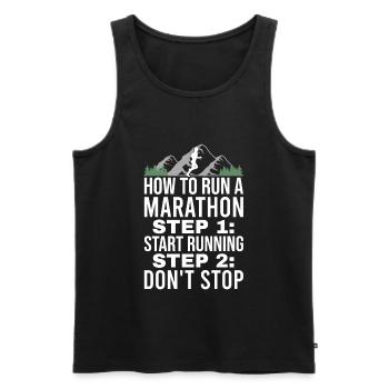 Lustig Marathon Motivation Lauftraining - Männer Premium Bio Tank Top - Schwarz - Vorne - Michal (187cm)