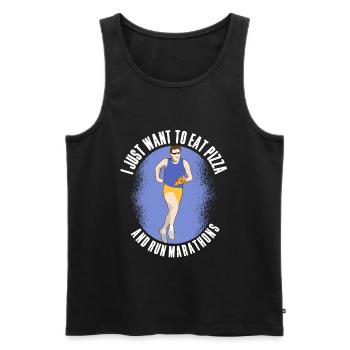Pizza Und Marathon Läufer Laufen - Männer Premium Bio Tank Top - Schwarz - Vorne - Michal (187cm)