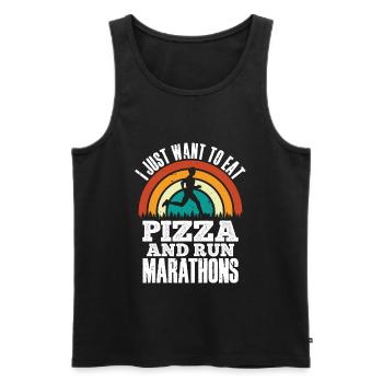 Pizza Und Marathon Läufer Laufen - Männer Premium Bio Tank Top - Schwarz - Vorne - Michal (187cm)