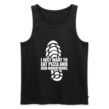 Pizza Und Marathon Läufer Laufen - Männer Premium Bio Tank Top - Schwarz - Vorne - Michal (187cm)