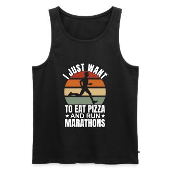 Pizza Und Marathon Läufer Laufen - Männer Premium Bio Tank Top - Schwarz - Vorne - Michal (187cm)