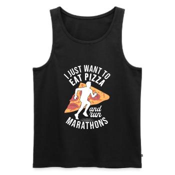 Pizza Und Marathon Läufer Laufen - Männer Premium Bio Tank Top - Schwarz - Vorne - Michal (187cm)