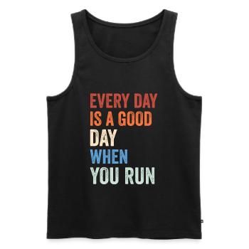 Jeder Tag ist ein guter Tag, wenn du läufst - - Männer Premium Bio Tank Top - Schwarz - Vorne - Michal (187cm)