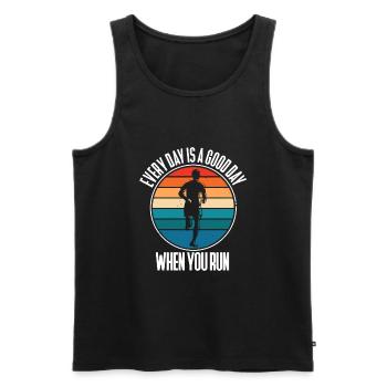 Jeder Tag ist ein guter Tag, wenn du läufst - - Männer Premium Bio Tank Top - Schwarz - Vorne - Michal (187cm)