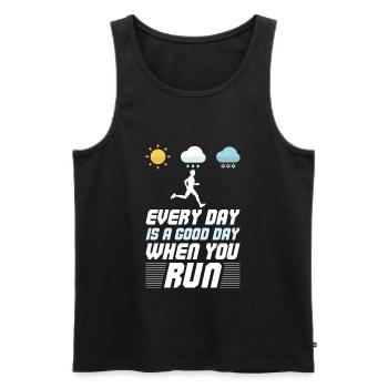 Jeder Tag ist ein guter Tag, wenn du läufst - - Männer Premium Bio Tank Top - Schwarz - Vorne - Michal (187cm)