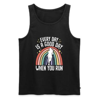 Jeder Tag ist ein guter Tag, wenn du läufst - - Männer Premium Bio Tank Top - Schwarz - Vorne - Michal (187cm)