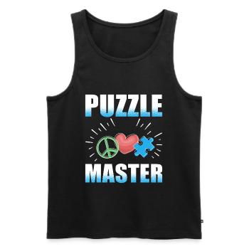 Puzzle-Meister Puzzle-Stücke Liebhaber - Männer Premium Bio Tank Top - Schwarz - Vorne - Michal (187cm)