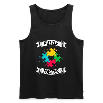 Puzzle-Meister - Männer Premium Bio Tank Top - Schwarz - Vorne - Michal (187cm)