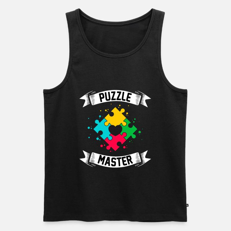 Puzzle-Meister - Männer Premium Bio Tank Top - Schwarz