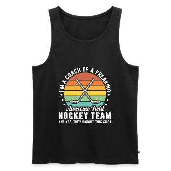 Trainer einer verdammt guten Feldhockeymannschaft - Männer Premium Bio Tank Top - Schwarz - Vorne - Michal (187cm)