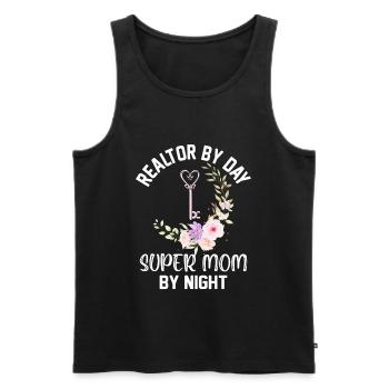 Immobilienmaklerin bei Tag Super-Mama bei Nacht - Männer Premium Bio Tank Top - Schwarz - Vorne - Michal (187cm)