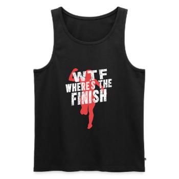 WTF Wo ist das Ziel - Running Runner - Männer Premium Bio Tank Top - Schwarz - Vorne - AI Model Male 178 light (178cm)