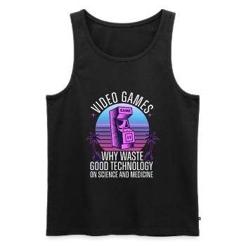 Videospielautomat Arcade Retro Video Games - Männer Premium Bio Tank Top - Schwarz - Vorne - Michal (187cm)