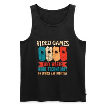 Videospielautomat Arcade Retro Video Games - Männer Premium Bio Tank Top - Schwarz - Vorne - Michal (187cm)