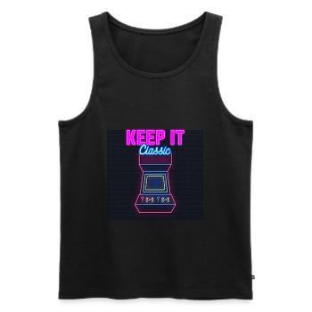 Keep It Classic - Retro 90er Arcade-Spiele - Männer Premium Bio Tank Top - Schwarz - Vorne - AI Model Male 178 light (178cm)