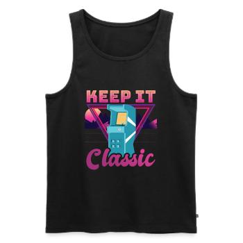 Keep It Classic - Retro 90er Arcade-Spiele - Männer Premium Bio Tank Top - Schwarz - Vorne - AI Model Male 178 light (178cm)