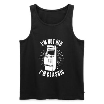 Nicht alt, ich bin klassisch Arcade-Spiele-Konsole - Männer Premium Bio Tank Top - Schwarz - Vorne - Michal (187cm)