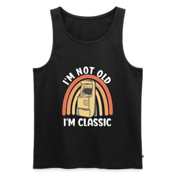Nicht alt, ich bin klassisch Arcade-Spiele-Konsole - Männer Premium Bio Tank Top - Schwarz - Vorne - Michal (187cm)