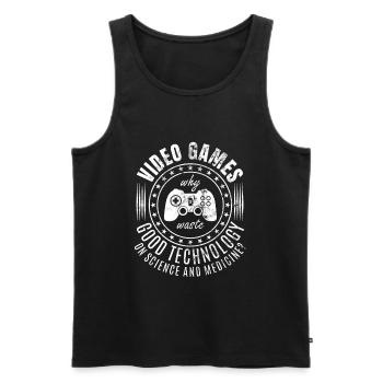Retro Videospiele Spruch - Klassische Videospiele - Männer Premium Bio Tank Top - Schwarz - Vorne - Michal (187cm)