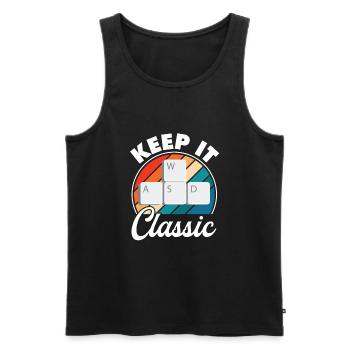 Retro Zocker Sprüche Gaming Geschenk - Männer Premium Bio Tank Top - Schwarz - Vorne - AI Model Male 178 light (178cm)