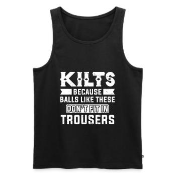 Schottischer Kilt Schottenrock Tartan Schottland - Männer Premium Bio Tank Top - Schwarz - Vorne - Michal (187cm)
