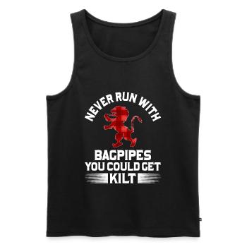 Schottenrock-Träger Kilt Schottland - Männer Premium Bio Tank Top - Schwarz - Vorne - AI Model Male 178 light (178cm)