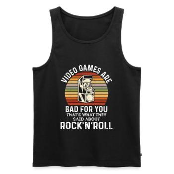 Videospiele sind schlecht für dich - Videospiel - Männer Premium Bio Tank Top - Schwarz - Vorne - AI Model Male 178 light (178cm)