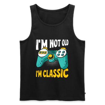 Video Games Spruch Classic Zocken - Männer Premium Bio Tank Top - Schwarz - Vorne - Michal (187cm)