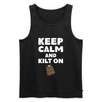 Schottenrock Kilt Spruch Schottland Highlands - Männer Premium Bio Tank Top - Schwarz - Vorne - AI Model Male 178 light (178cm)